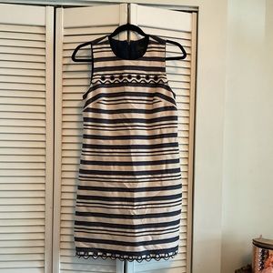J.Crew blue and cream striped dress